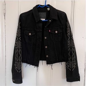 Levi's crop studded fringe jacket
